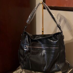 Black Leather Shoulder Bag